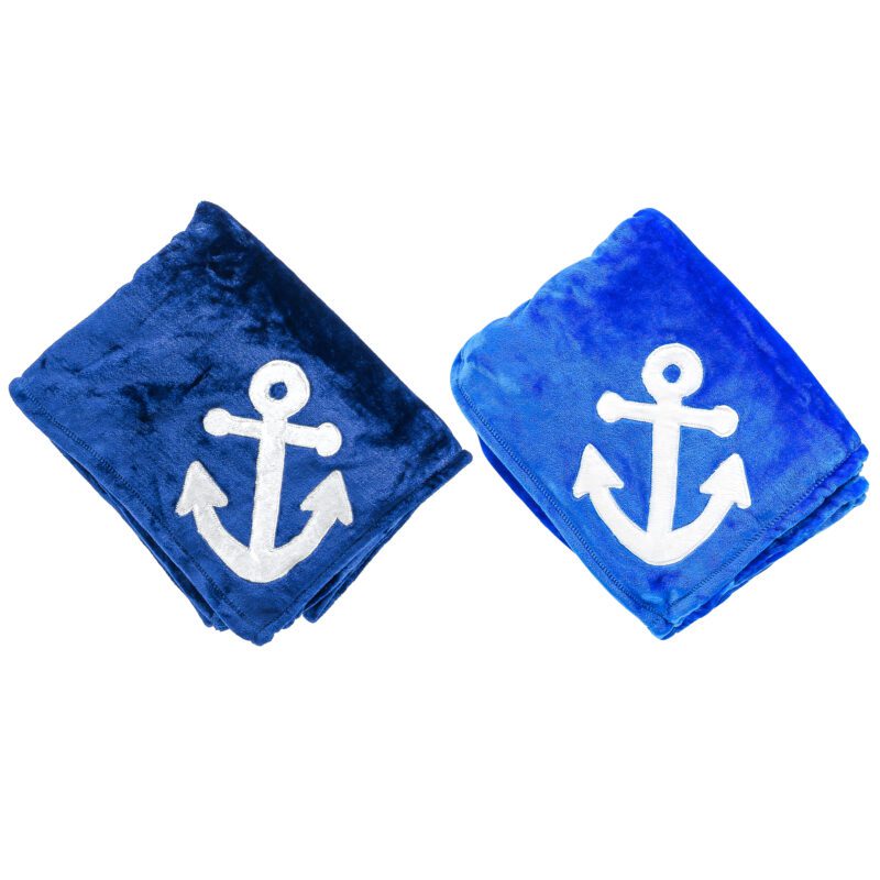 Minky Blanket 50” x 60” - w/White Anchor