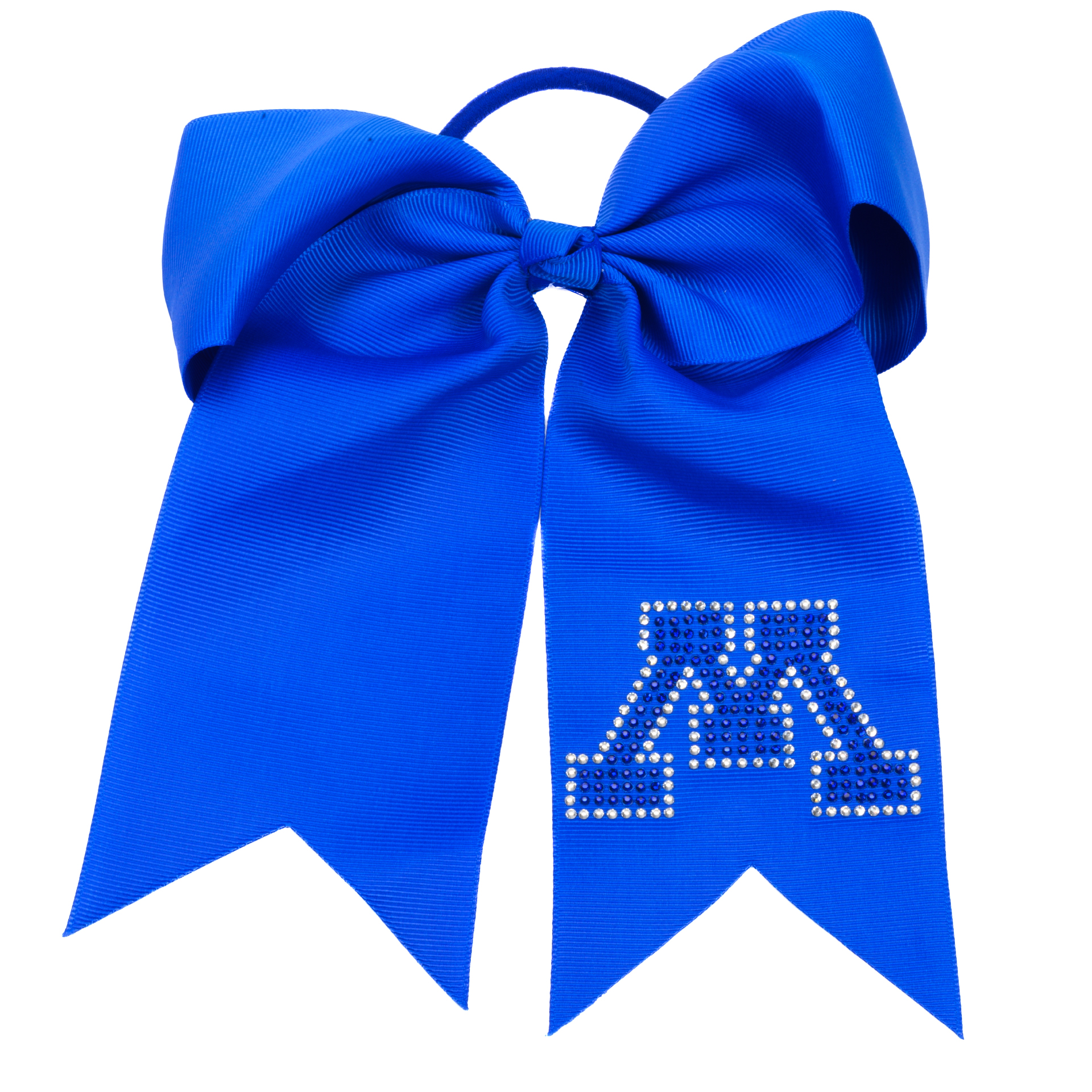 Grosgrain Rhinestone M Cheer Bow