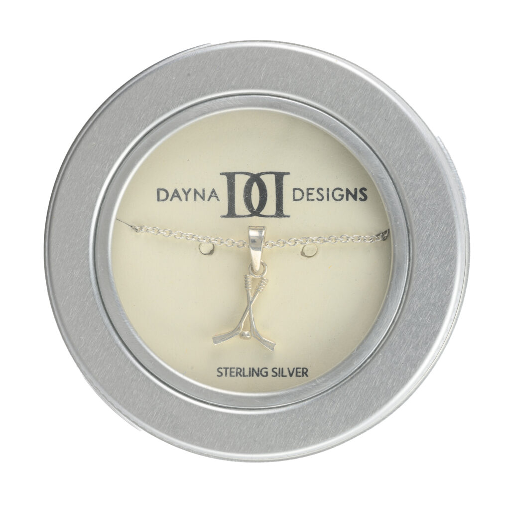 Hockey Pendant Necklace - Silver