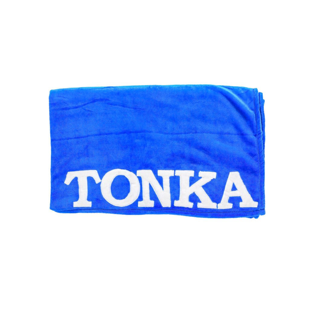 Minky Blanket 60” x 72” - Royal w/Tonka in White