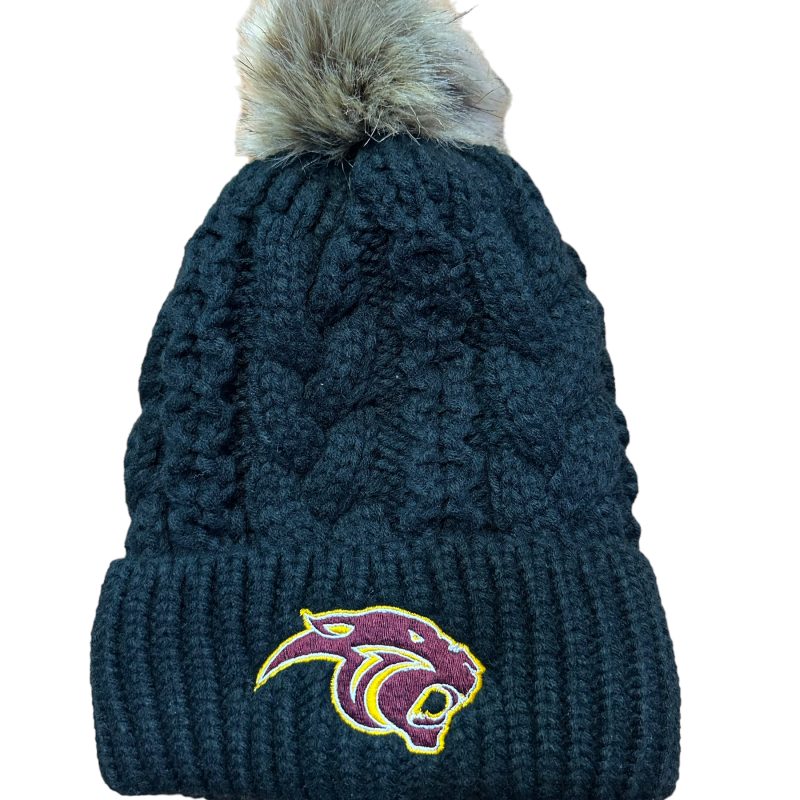 Fleece Lined Knit Beanie - Black